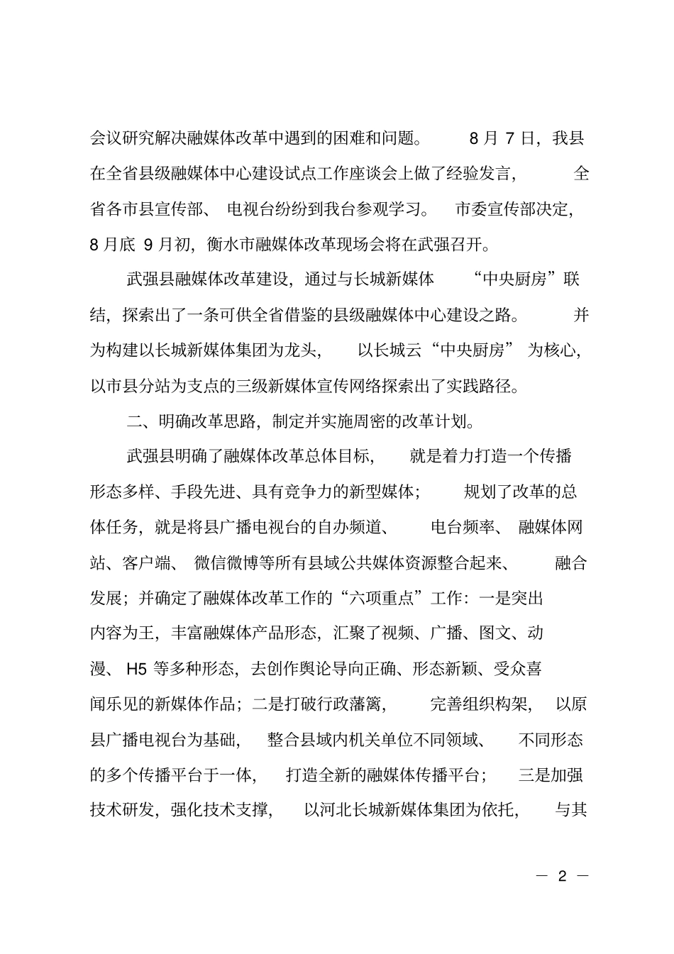 融媒体改革发展工作总结_第2页