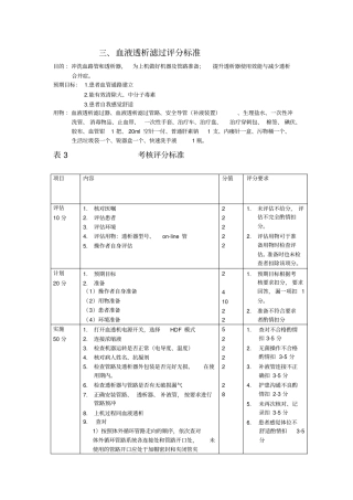 血液透析滤过评分标准