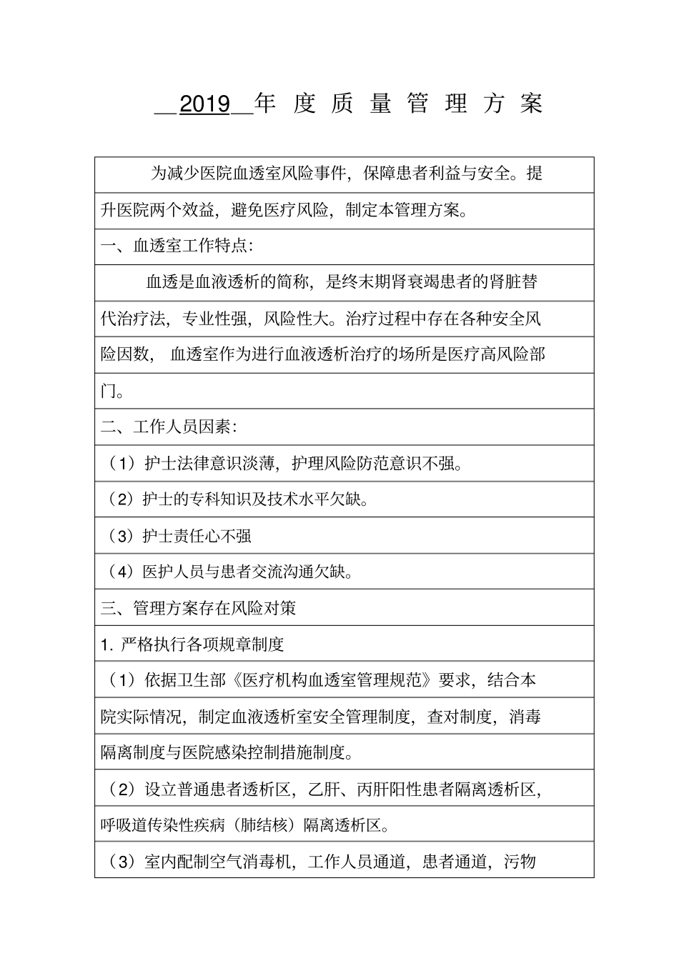 血透室医疗质量与安全管理含职责,计划,活动及总结_第2页