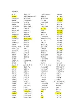 行政管理学题库