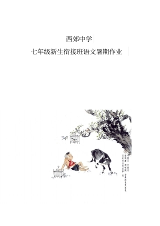 衔接班语文暑假作业