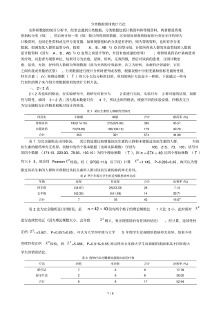 表格资料汇总常用统计方法