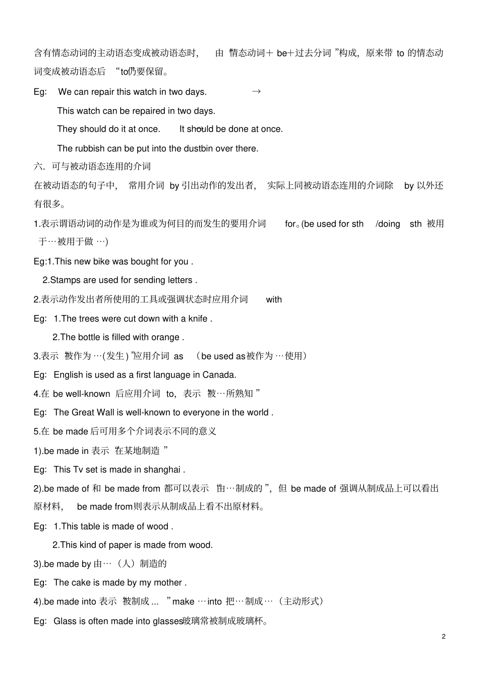 被动语态专项练习附答案_第2页
