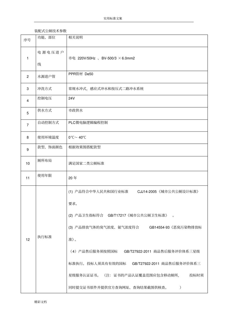 装配式公厕技术全参数_第1页