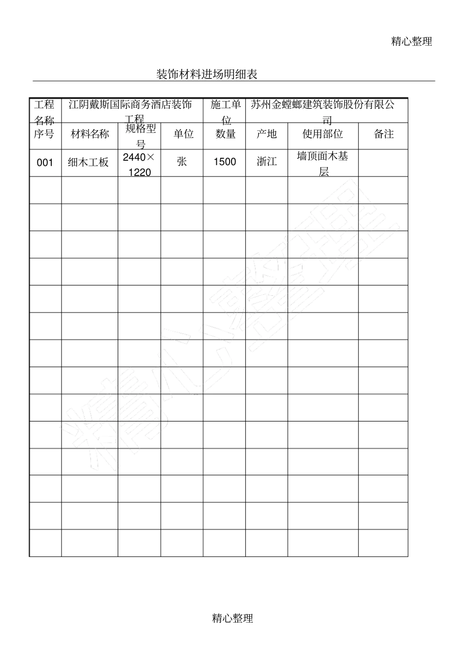 装饰材料进场明细表_第1页