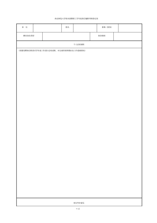 西北师范大学校本部教职工学年岗位履职考核登记表