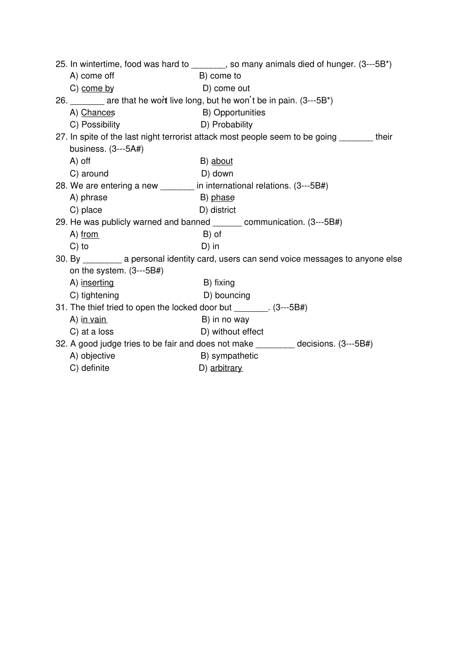 西安石油大学大二上英语题库10_第3页
