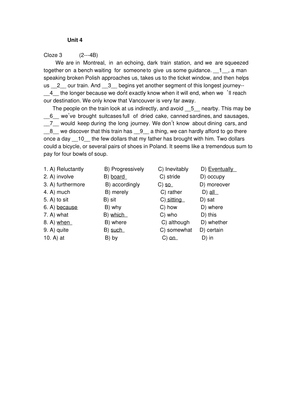 西安石油大学大一下学期英语试题1_第3页