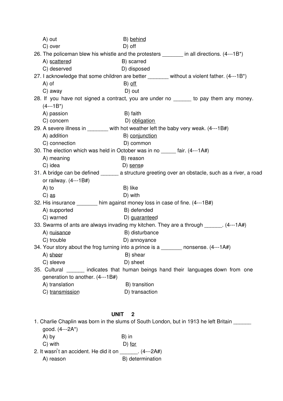 西安石油大学英语大二下题库--选择_第3页