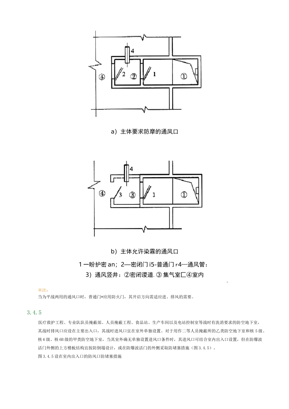 人民防空地下室设计规范  GB 50038 8建筑-通风口水电口._第2页