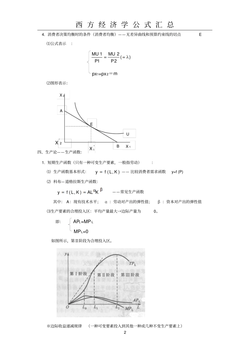 西方经济学公式大全_第2页