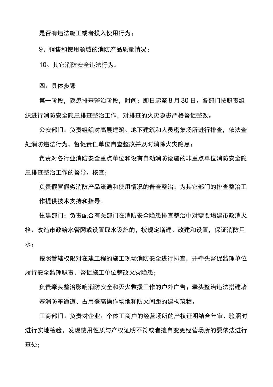 消防安全隐患排查整治行动实施方案_隐患排查治理方案内容_第3页