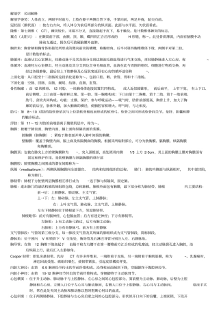解剖学名词解释