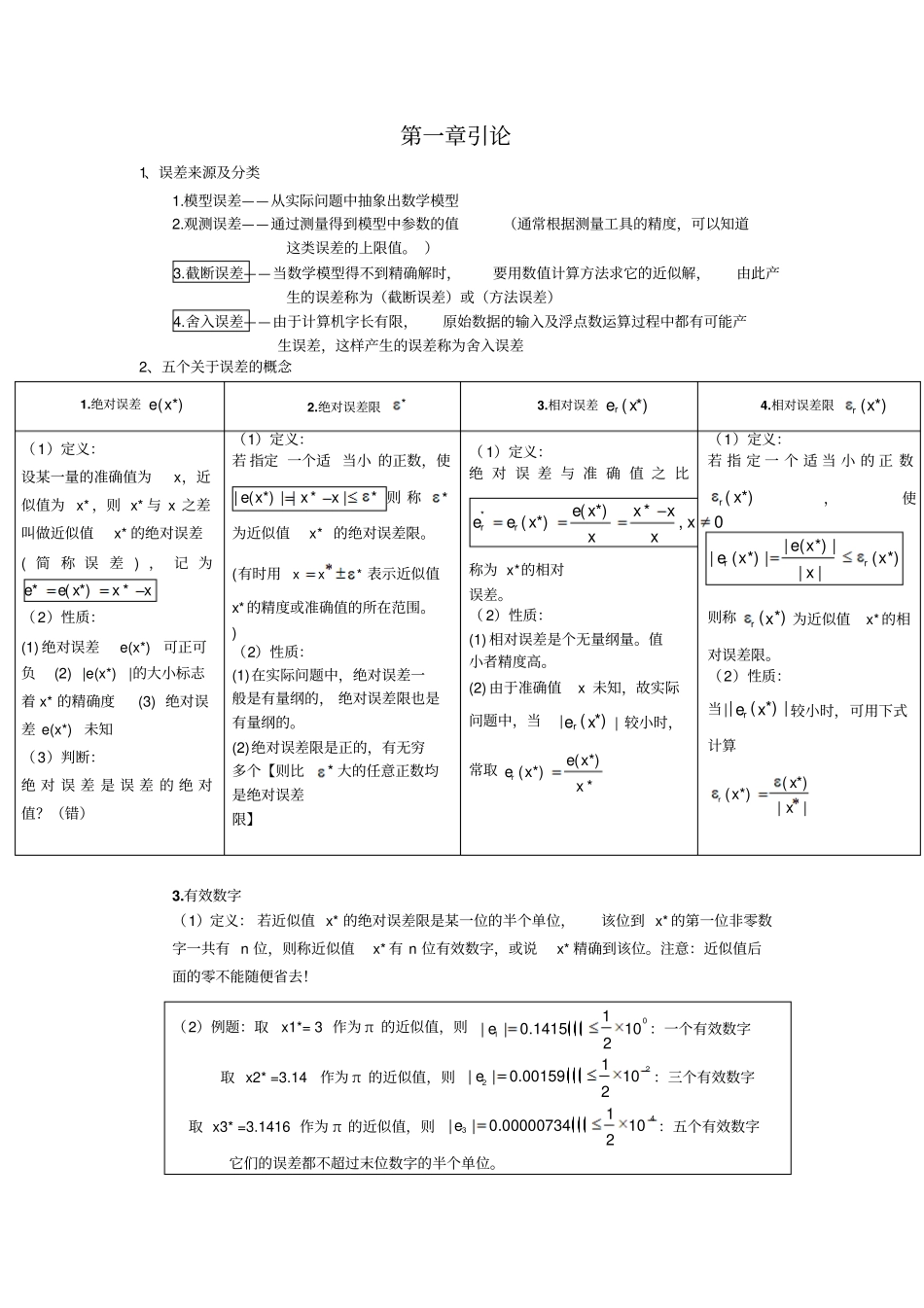 计算方法期末复习讲解_第1页