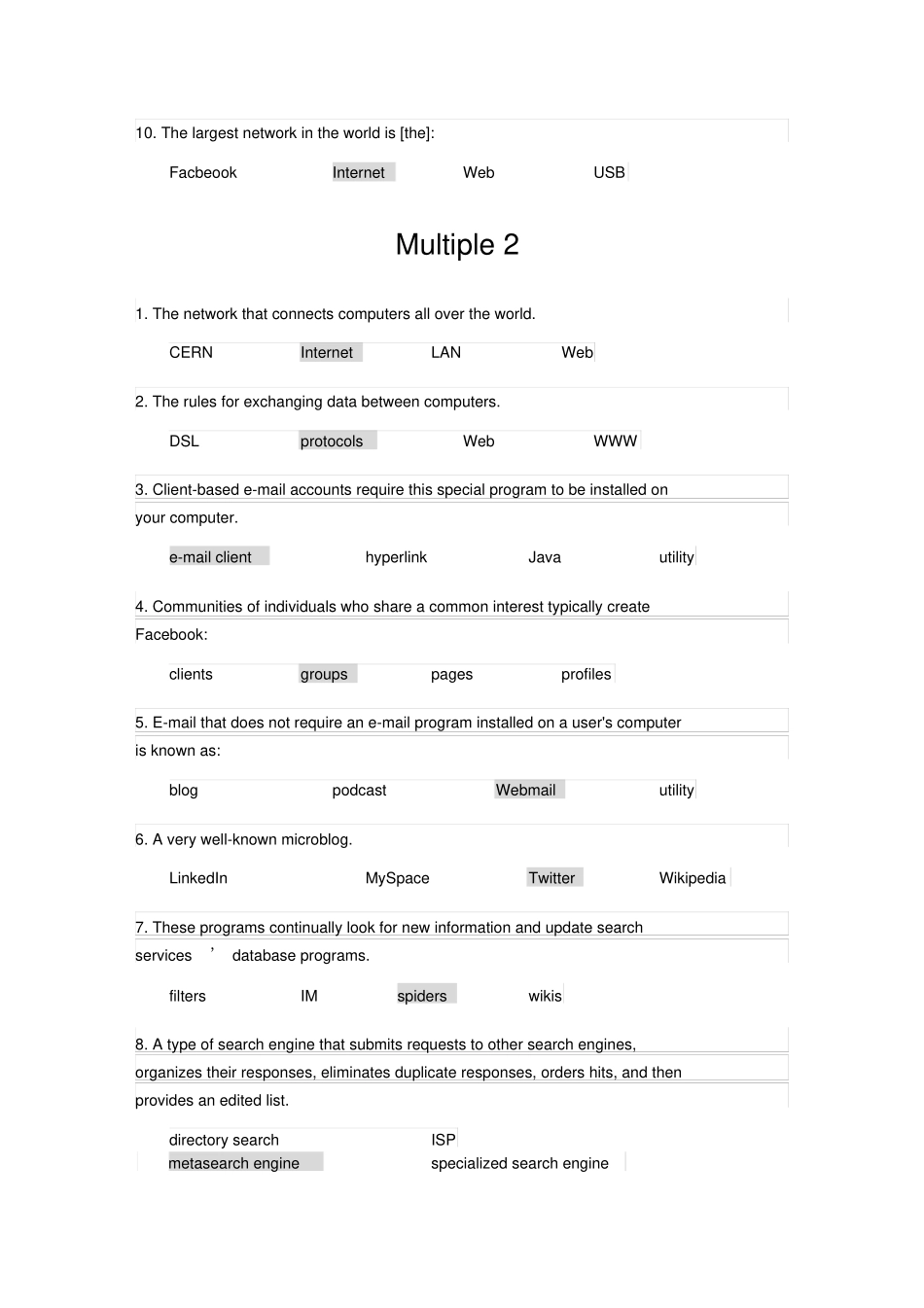 计算机专业英语选择Multiple_第2页