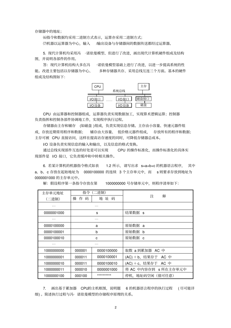 计算机组成原理习题解答全解_第2页