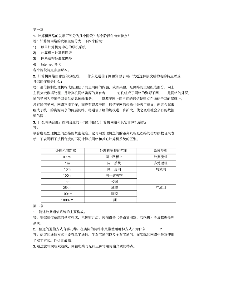 计算机网络习题全解_第1页