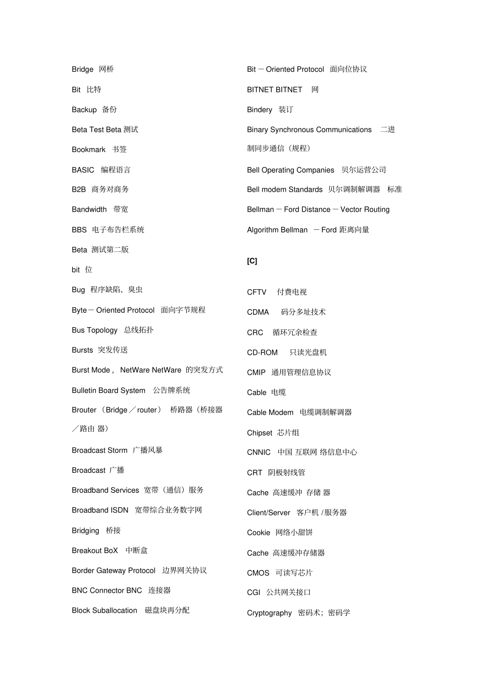 计算机网络英语词汇对照表全解_第2页