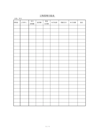 订购管理月报表