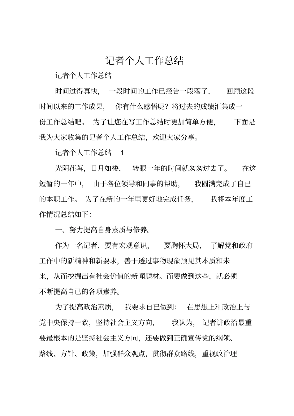 记者个人工作总结_第1页