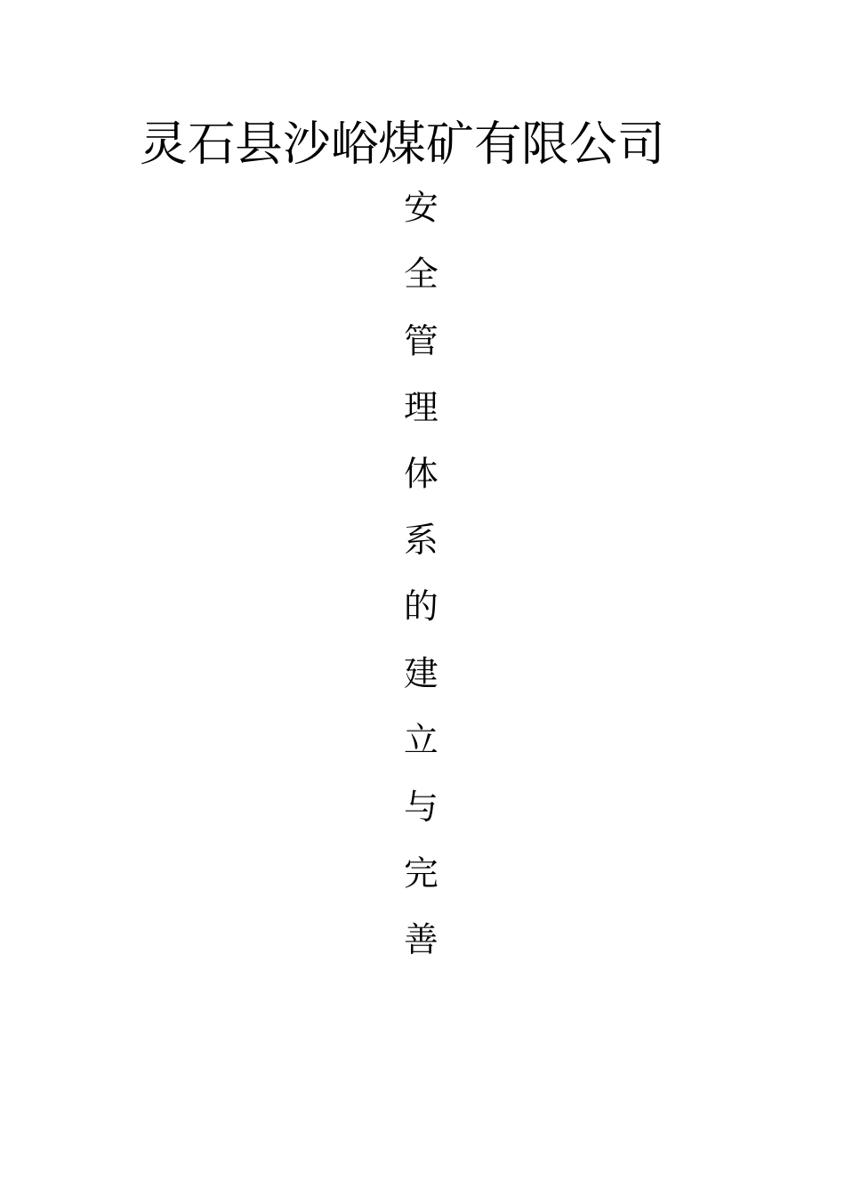 论文保利能源沙峪煤矿安全管理体系的建立与完善_第1页