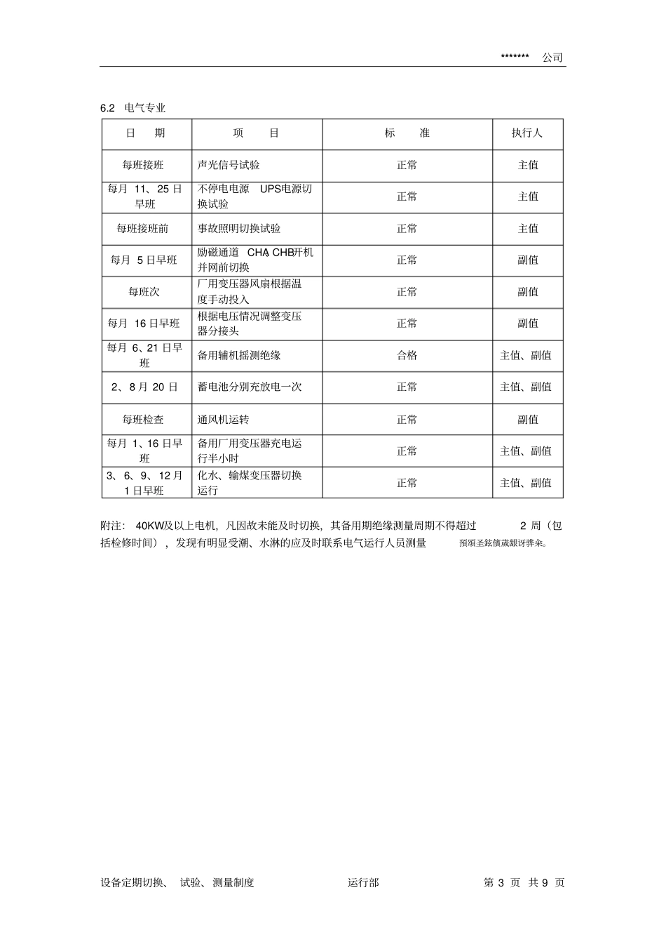 设备定期切换、试验、测量制度_第3页