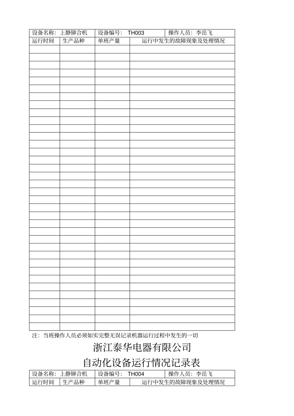 设备运行记录表_第3页