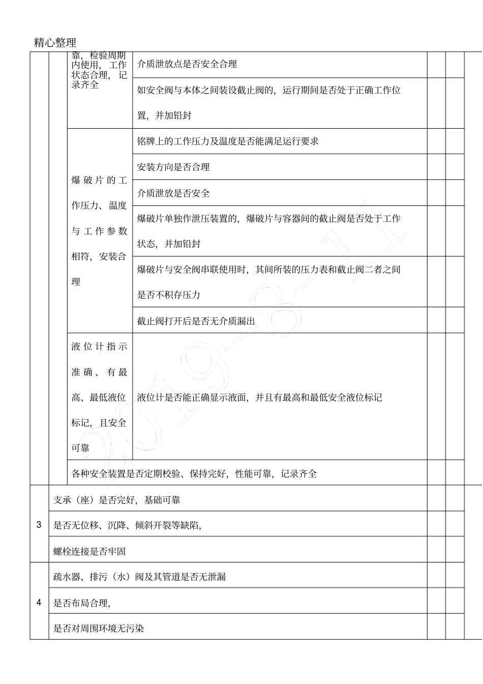 设备设施安全检查表格模板_第2页