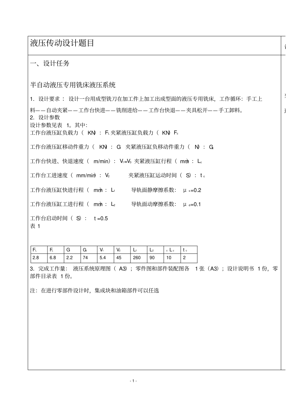 设计一台用成型铣刀在加工件上加工出成型面的液压专用铣床_第1页