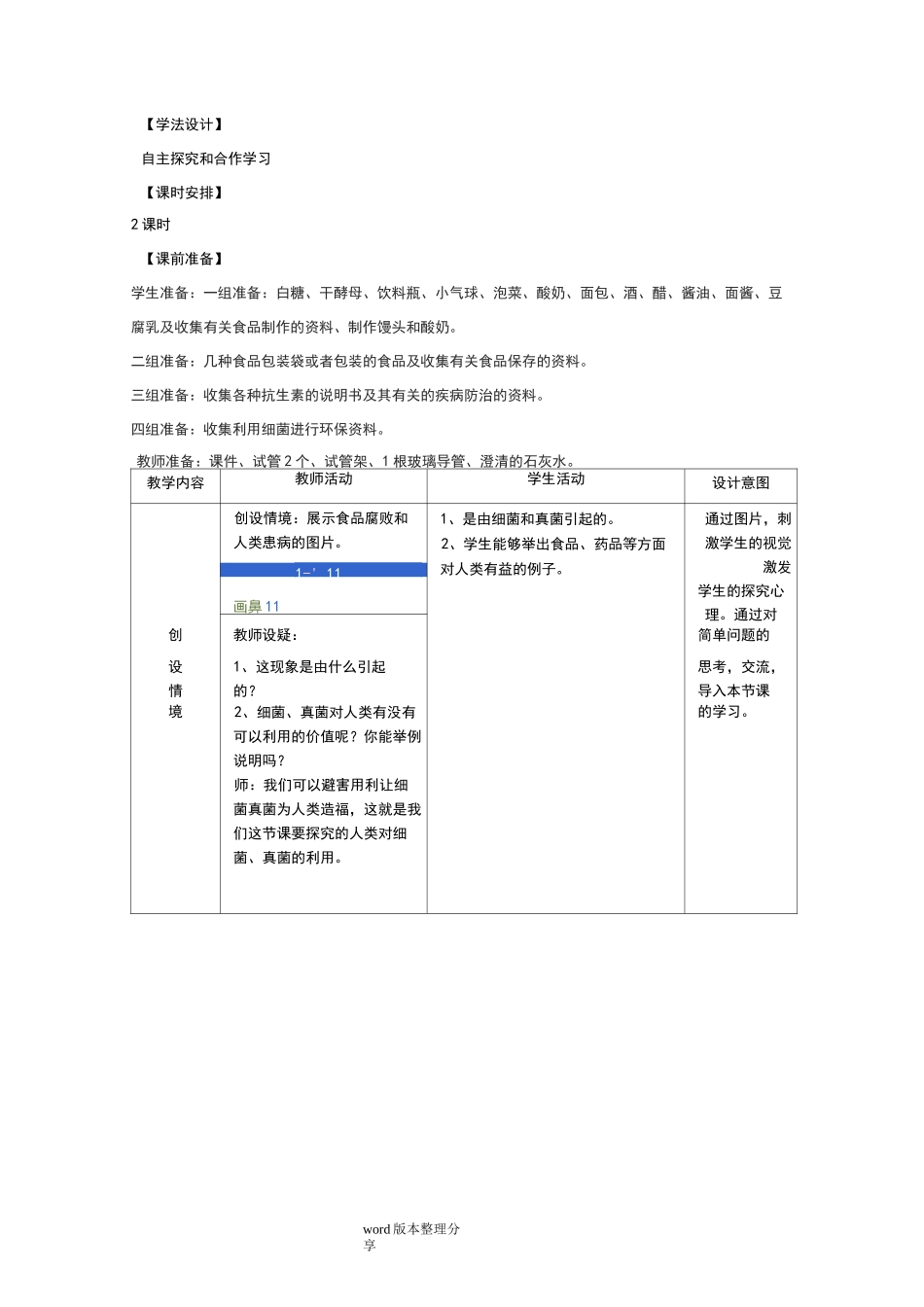 人类对细菌和真菌的利用教学设计教案_第2页