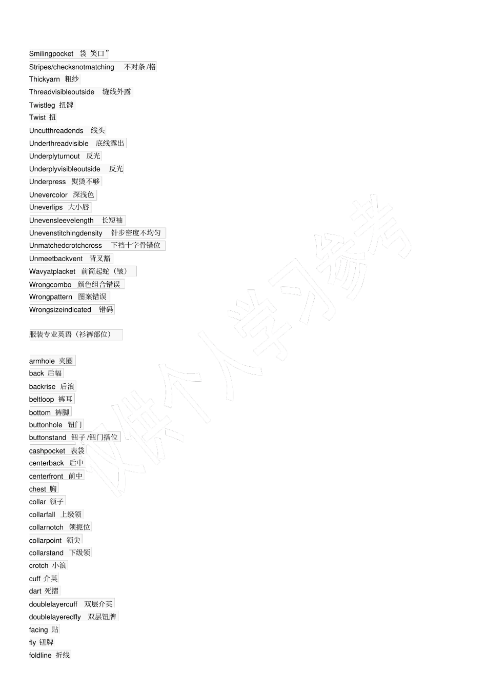 词汇衣服类英语词汇汇总_第3页
