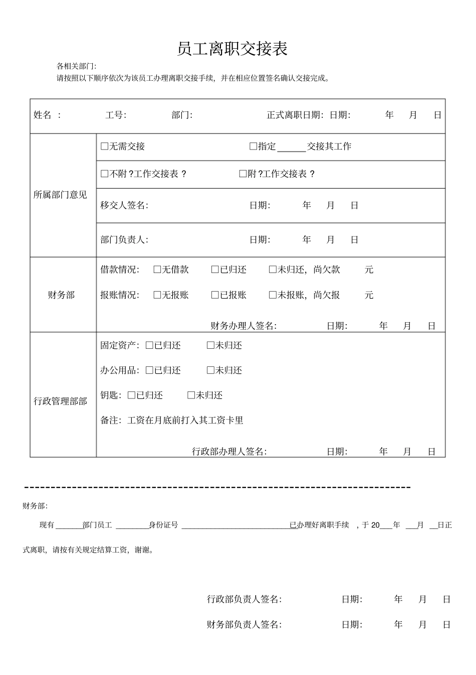 试用期员工离职申请表_第2页