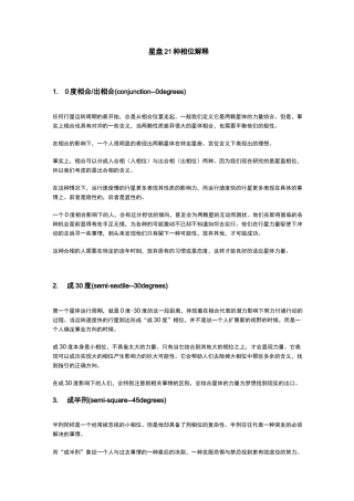 星盘21种相位解释
