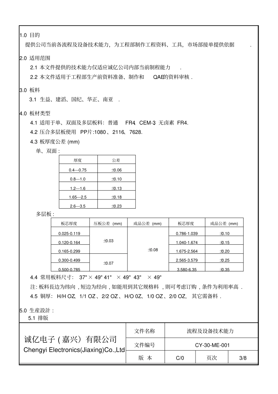 诚亿电子---流程及设备技术能力pcb制作_第3页