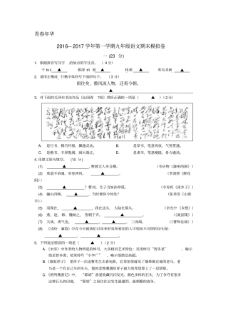 语文模考卷解析