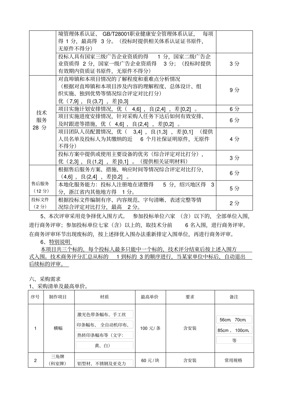 诸暨直埠镇2018年广告设计制作服务采购项目要素_第2页