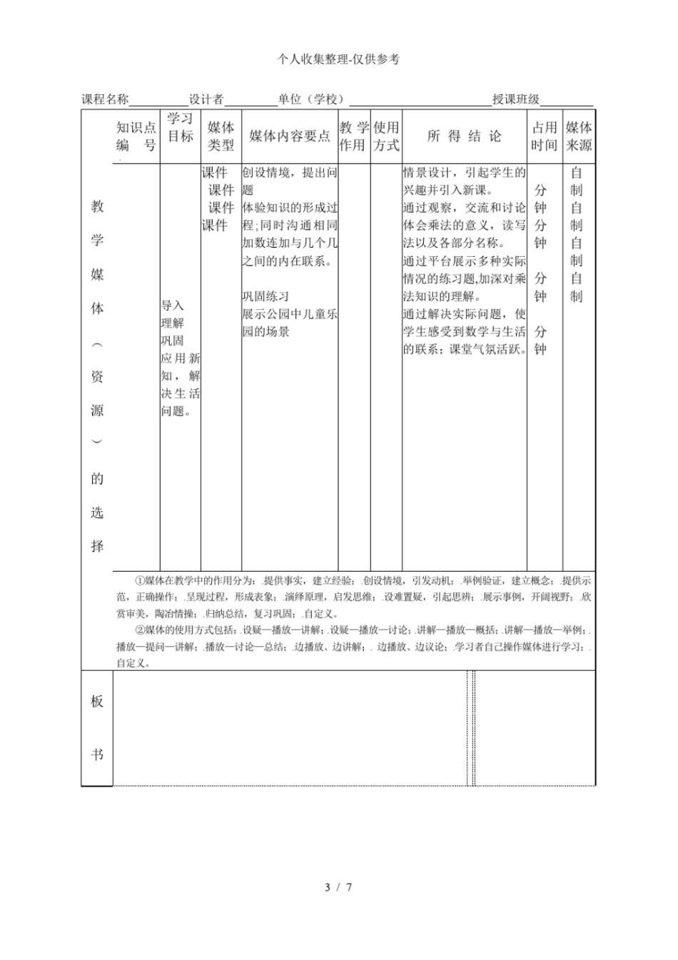 课堂教学分析报告模板_第3页