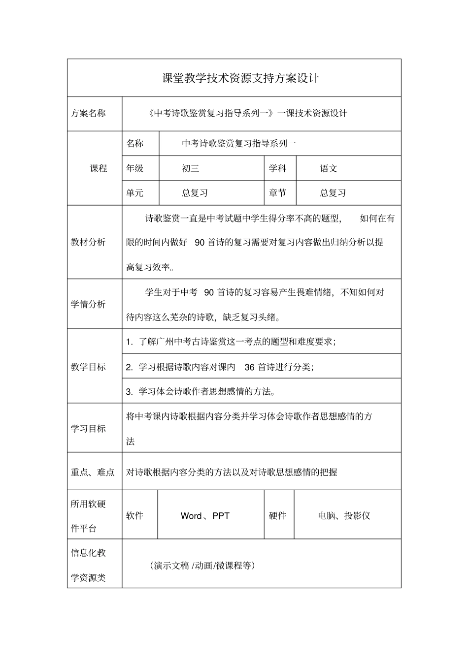 课堂教学技术资源支持方案设计_第1页