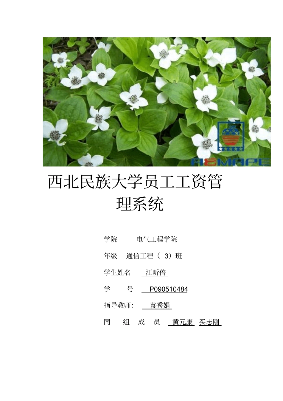 课程方案设计书报告_第1页