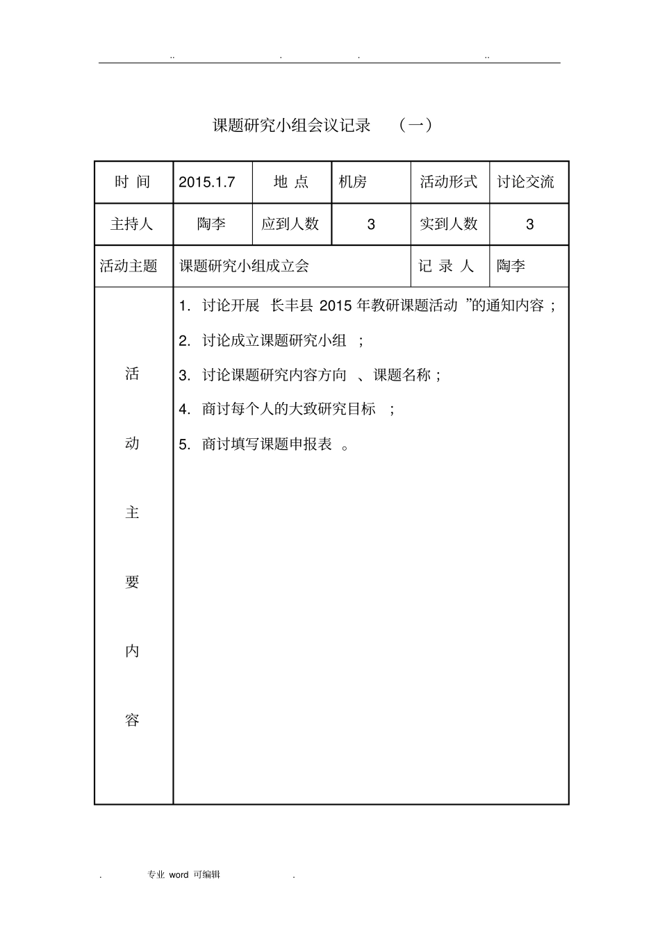 课题研究小组会议记录文本_第1页