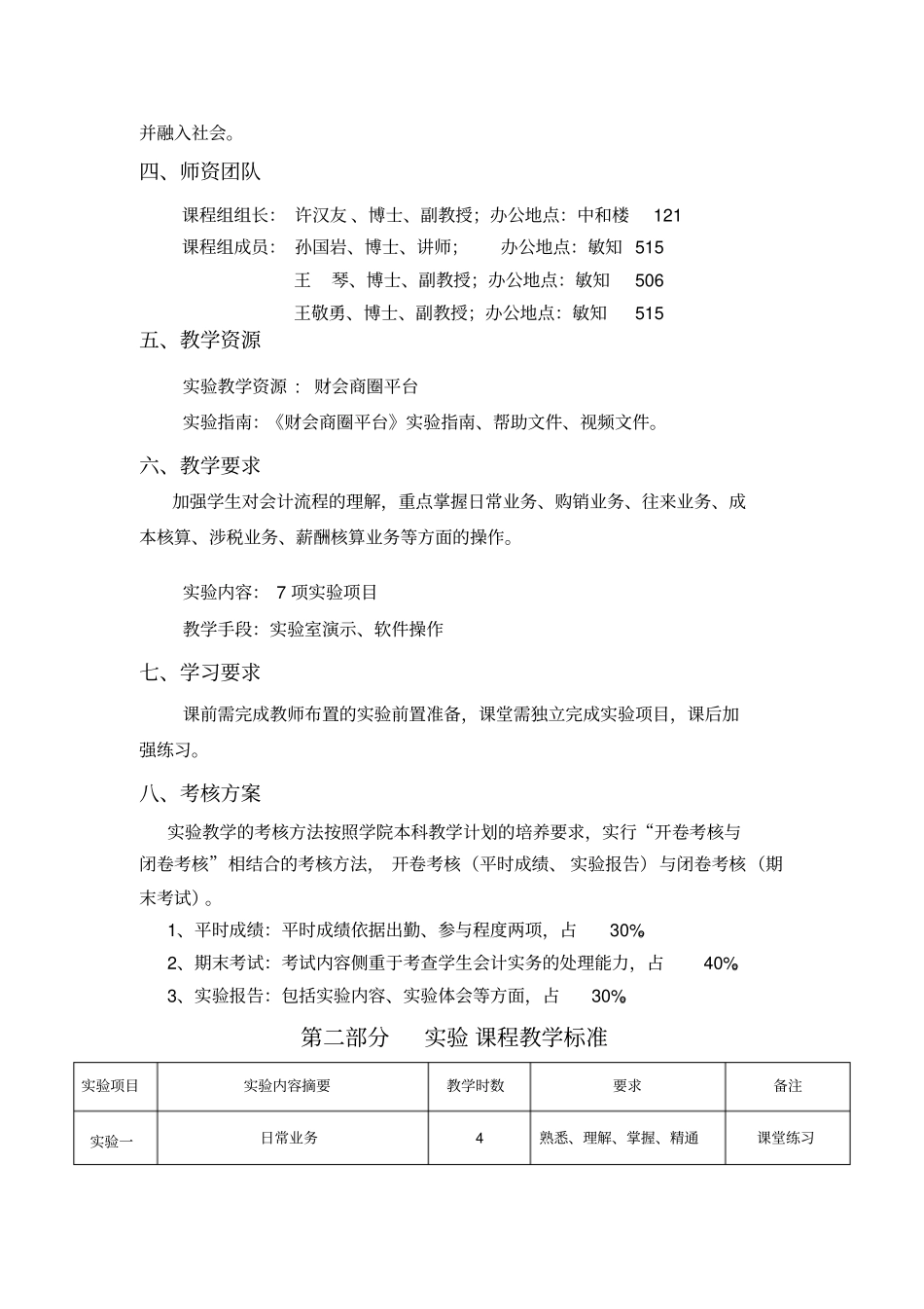 财会商圈专业模拟实习二教学大纲_第2页