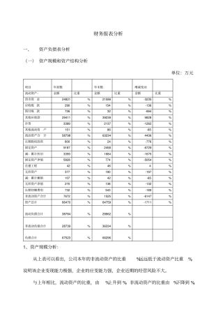 财务报表分析报告案例分析