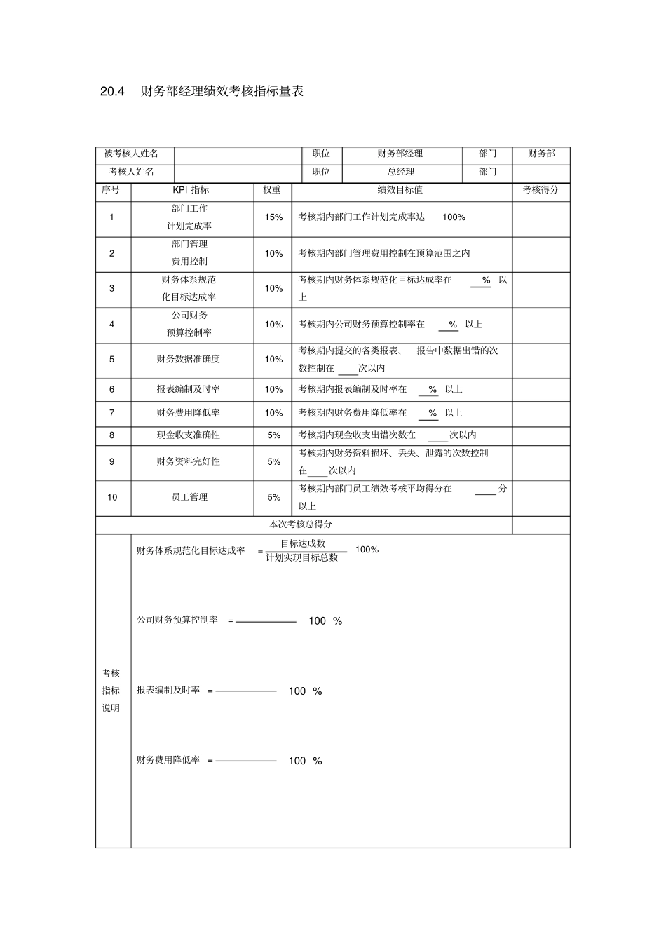 财务部绩效考核标准_第3页