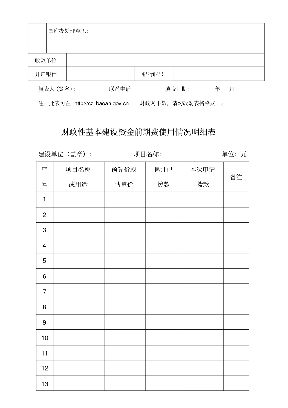 财政性基本建设资金拨款申请表_第2页