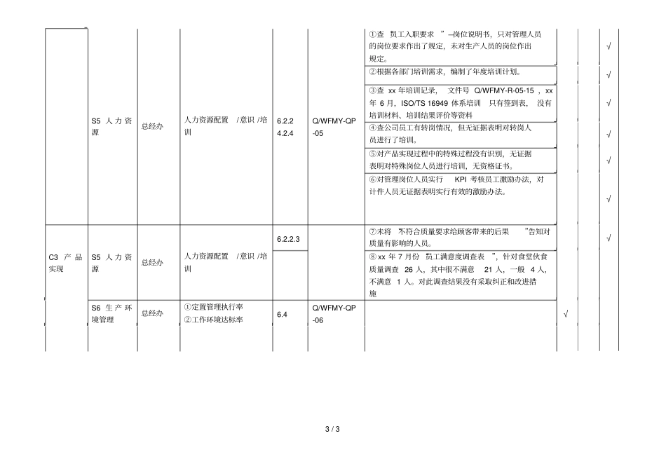 质量管理体系内部审核检查表001_第3页