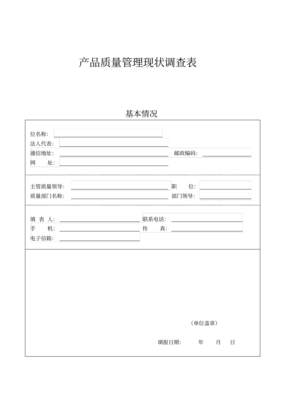 质量管理现状调查表_第1页