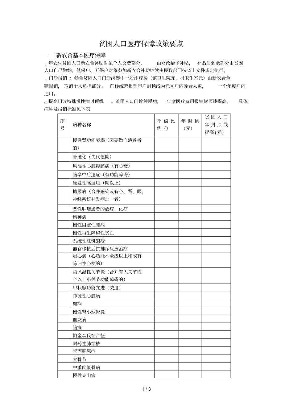 贫困人口医疗保障政策要点_第1页