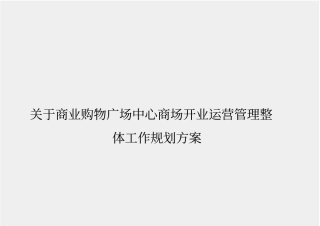 购物中心营运方案
