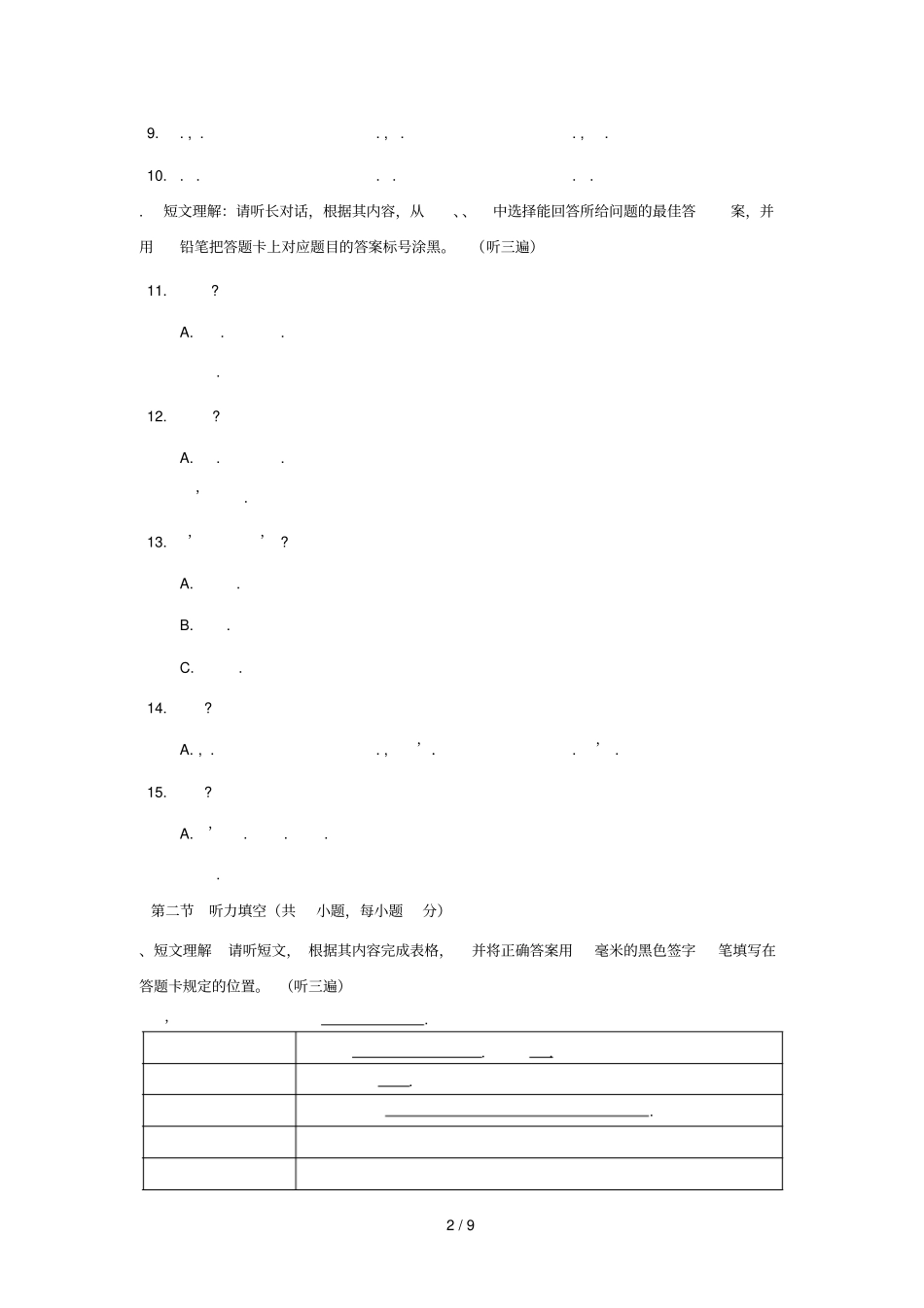 贵州正安2019年初中英语毕业模拟考试试题_第2页