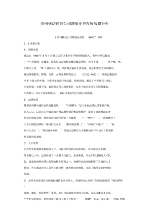 贵州移动通信公司增值业务发展战略分析